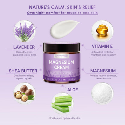 Natural Nighttime Magnesium Cream for Sleep & Pain Relief – Soothing Topical Magnesium Lotion for Leg Cramps & Muscle Relaxation, Apply to Legs or Feet Before Bed – Deep Hydration, 4.23 Fl Oz DoracomeBuy Supplements Australia