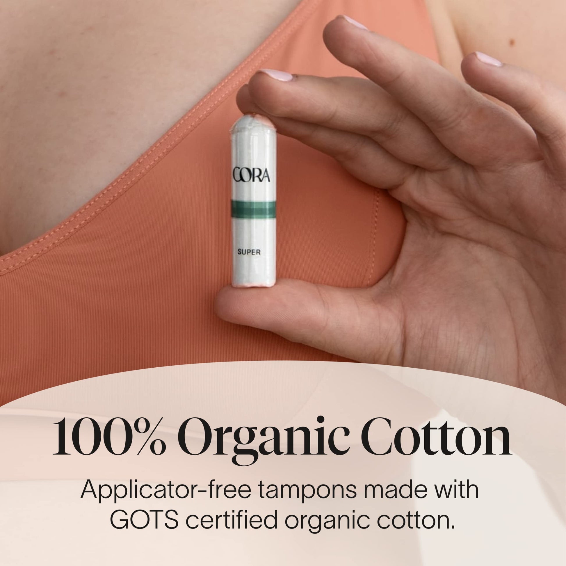 Cora 100% Organic Cotton Non-Applicator Tampons | Ultra-Absorbent, Unscented, Natural, Non-Toxic CoraBuy Supplements Australia