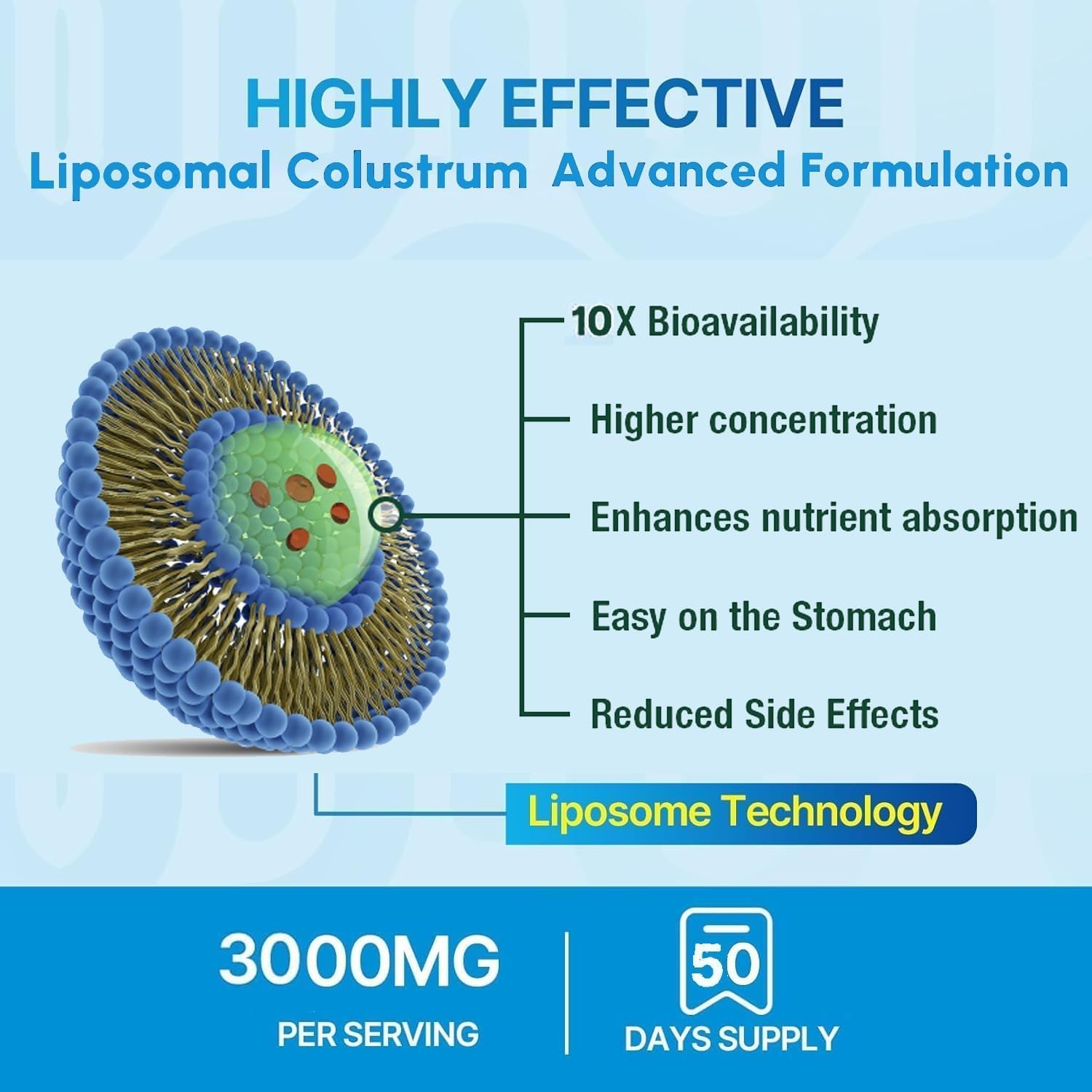 KEDISOM Grass-Fed Bovine Colostrum Supplement Powder - 60% High IgG 3000 mg for Gut Health, Immune Support - Easy to Mix Natural Liposomal Colostrum Superfood, Unflavored, 50 Servings KEDISOMBuy Supplements Australia