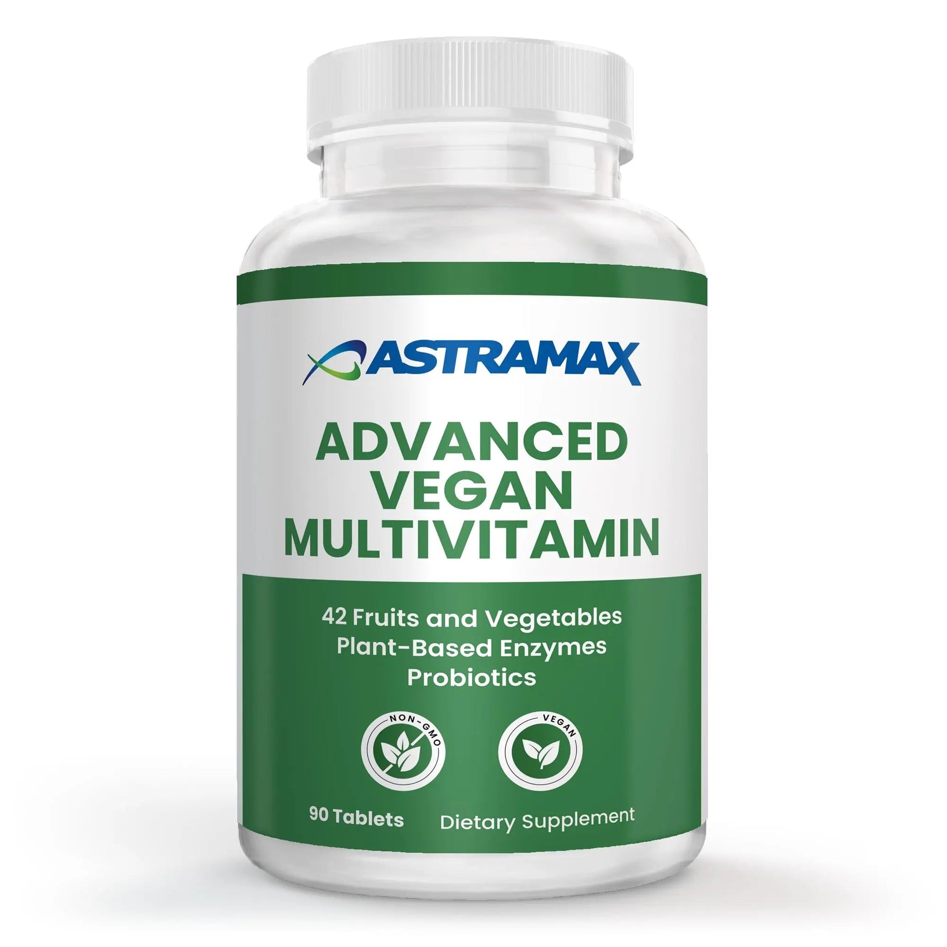 Astramax Advanced Vegan Multivitamin | Whole Food-Based Vitamin & Mineral Complex with 26 Nutrients, B12, D3, Probiotics & 42 Superfoods | Astramax