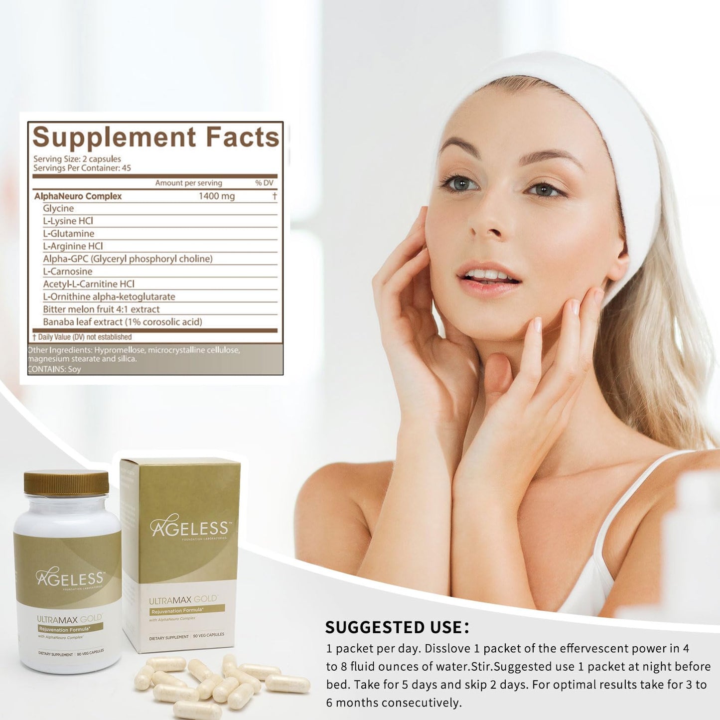 AGELESS™: UltraMAX Gold™ Capsules, HGH Anti-Aging Supplement for Women, Slows Ageless Foundation LaboratoriesBuy Supplements Australia