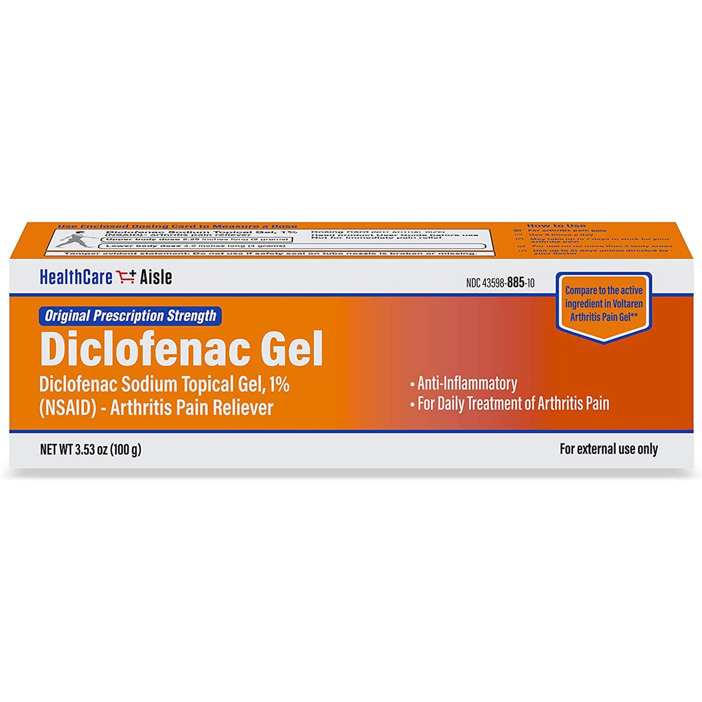HealthCareAisle Diclofenac Gel, 1%, Arthritis Pain Relief - 100 g tube - Original Prescription Strength (NSAID) HealthCareAisleBuy Supplements Australia