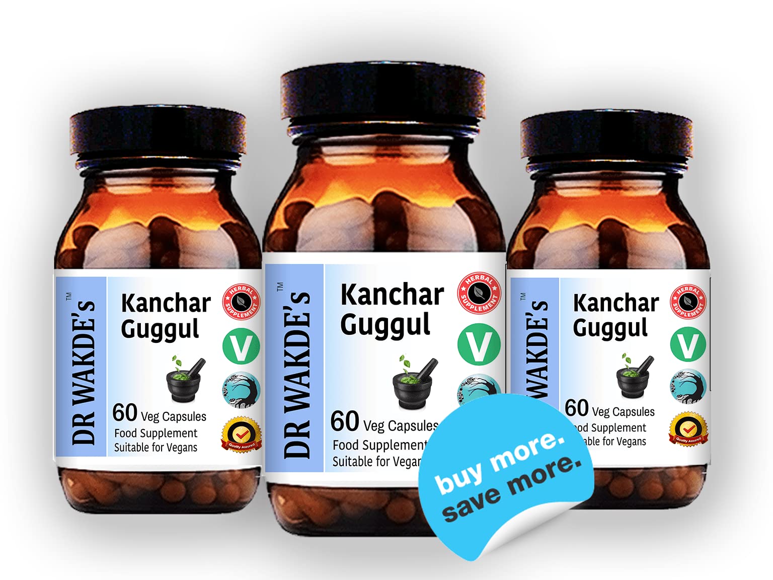 DR WAKDE's Kanchnar Guggul (60 Veg Caps, Ayurvedic Supplement, Vegan, Herbal, Natural, Made in the UK) DR WAKDE'sBuy Supplements Australia
