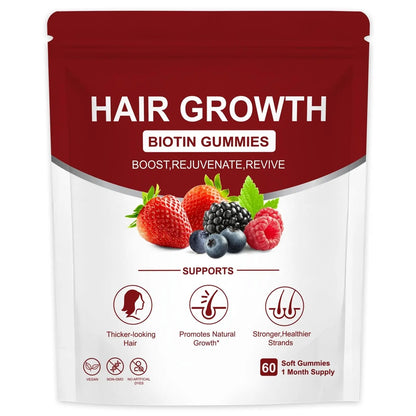 YYLLYY Hair Growth Vitamins Gummies | with Biotin, Vitamin C & E, Botanical Extracts | Supports Healthy Hair Growth & Strength, Skin & Nail Care YYLLYYBuy Supplements Australia