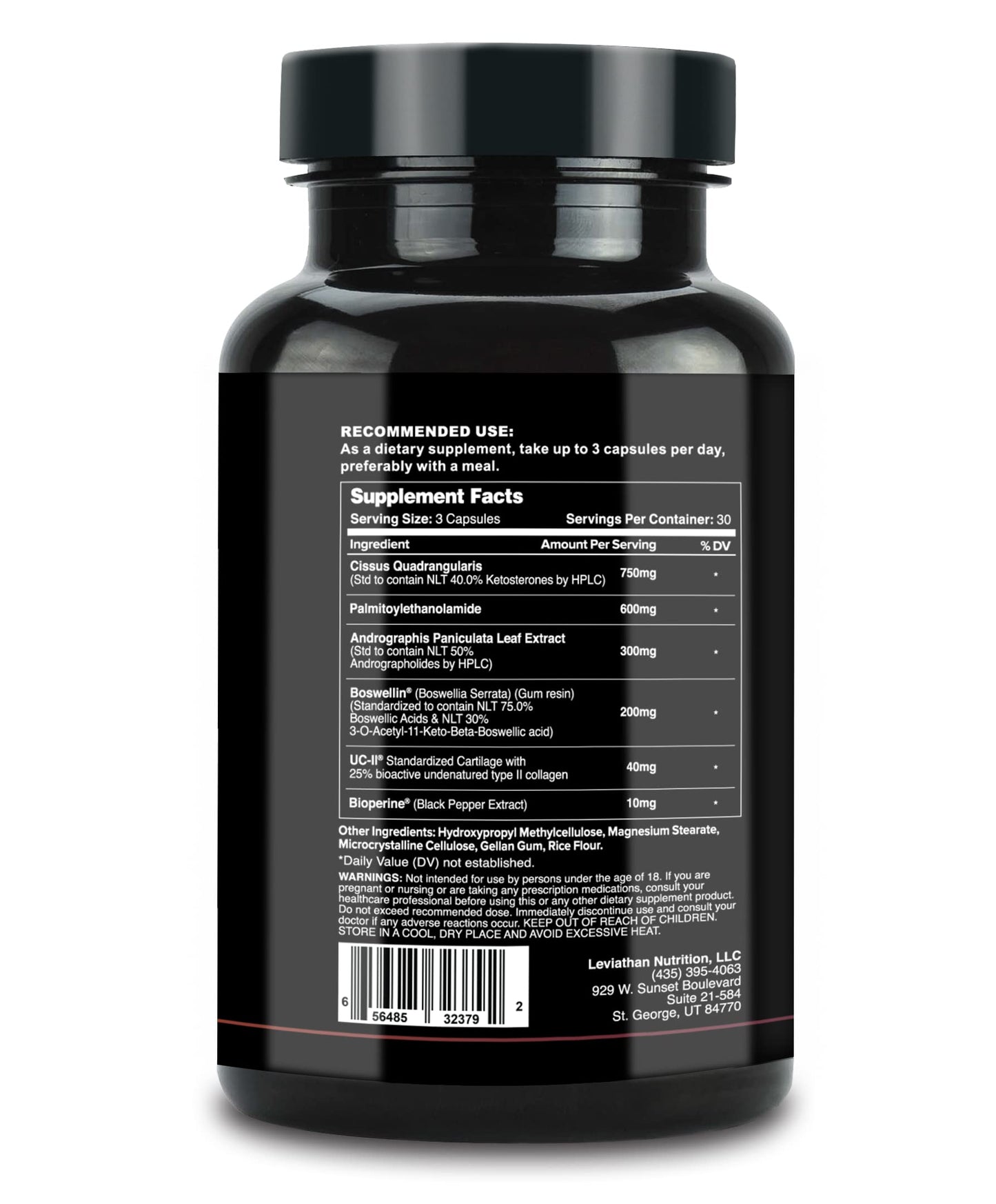 Leviathan Nutrition Joint Support | Helps Repair & Restore Joints for Comfort Mobility, Flexibility, Strength & Joint Health with Boswellia for Hands Back Knee and Joints for Men & Women - 90 Capsules Leviathan NutritionBuy Supplements Australia