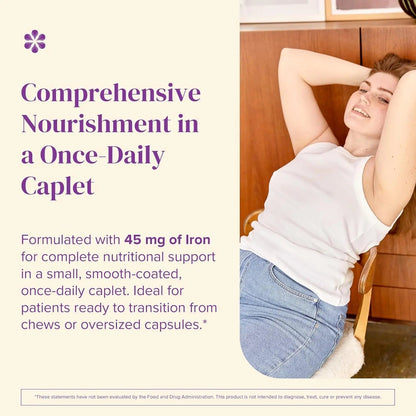 BariMelts Once Daily Bariatric Multivitamin with Iron, 60 Easy-Swallow Caplets (2-Month Supply), Multivitamin for Women, Multimineral Complex BariMelts