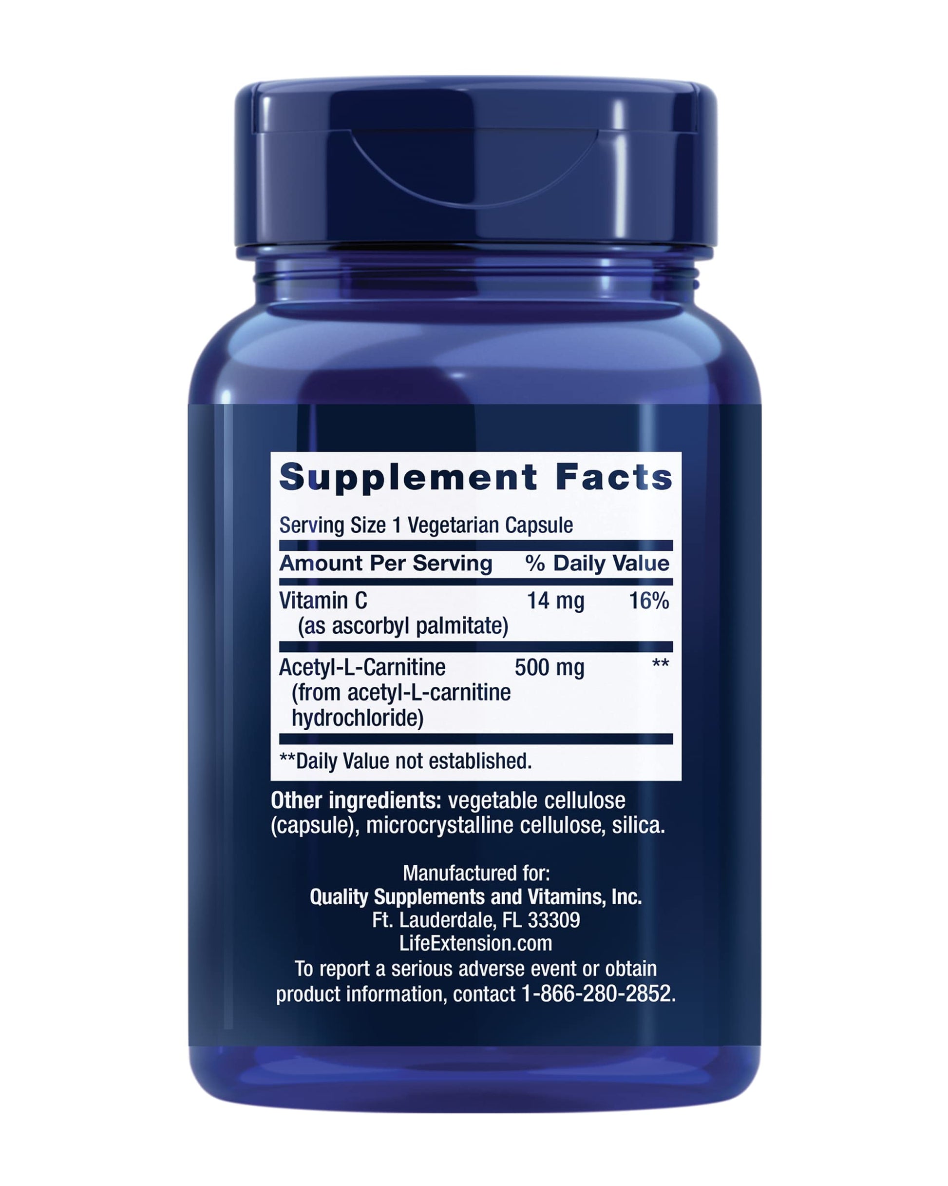 Life Extension Acetyl-L-Carnitine, Acetyl-L-Carnitine, vitamin C, Brain, mood & nerve health Life ExtensionBuy Supplements Australia