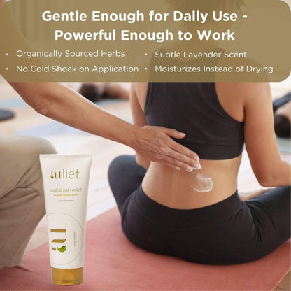 Aulief Gold Natural Pain Relief Cream – Organic Herbal Lotion for Arthritis, Joint Pain & Sore Muscles, Neck, Knee & Back Aches, Premium Organic Natural Pain Reliever, 3.2 Oz Tube AuliefBuy Supplements Australia