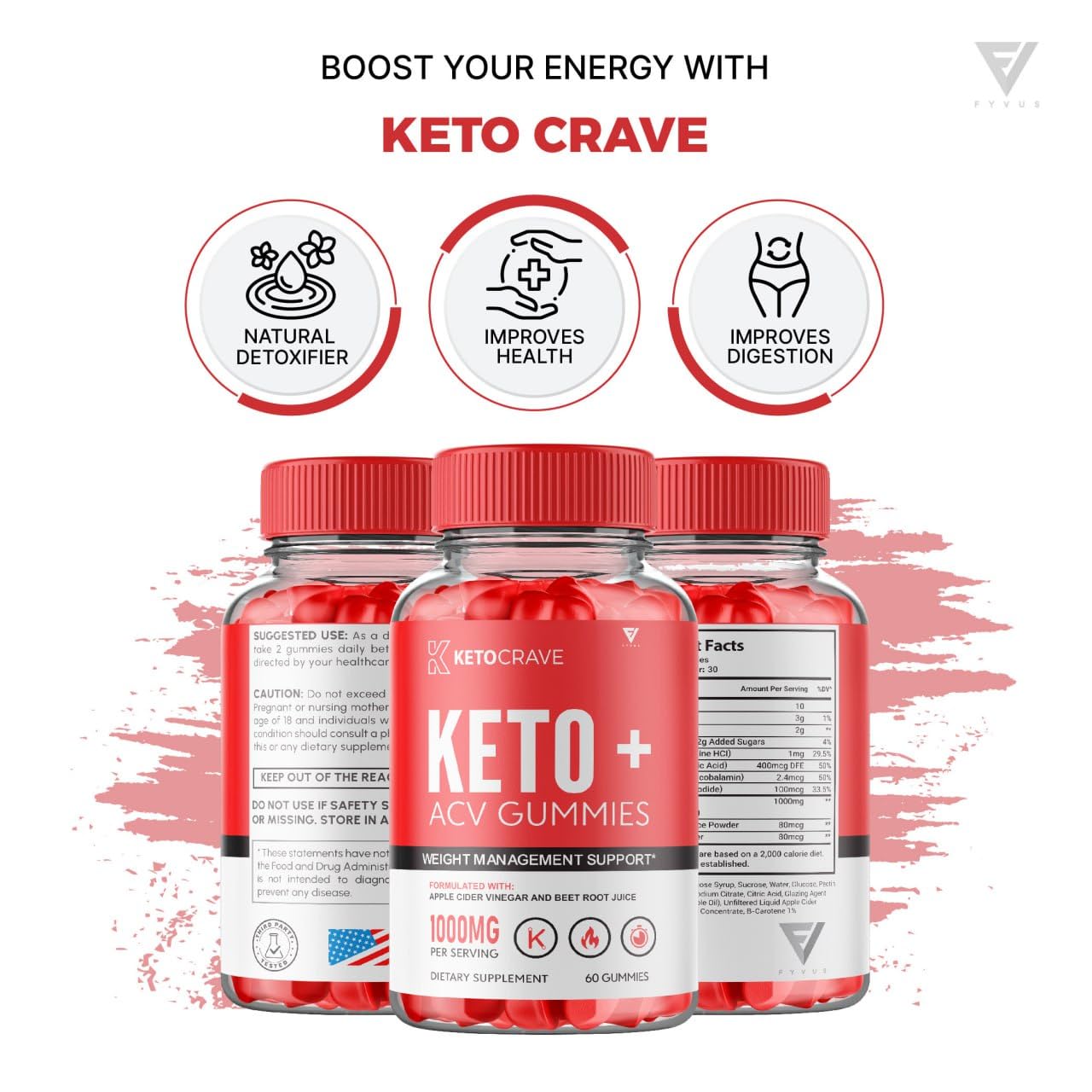 (3 Pack) Keto Crave ACV Gummies Kelly Clarkson, Ketocrave Keto + ACV Gummies Advanced FyvusBuy Supplements Australia