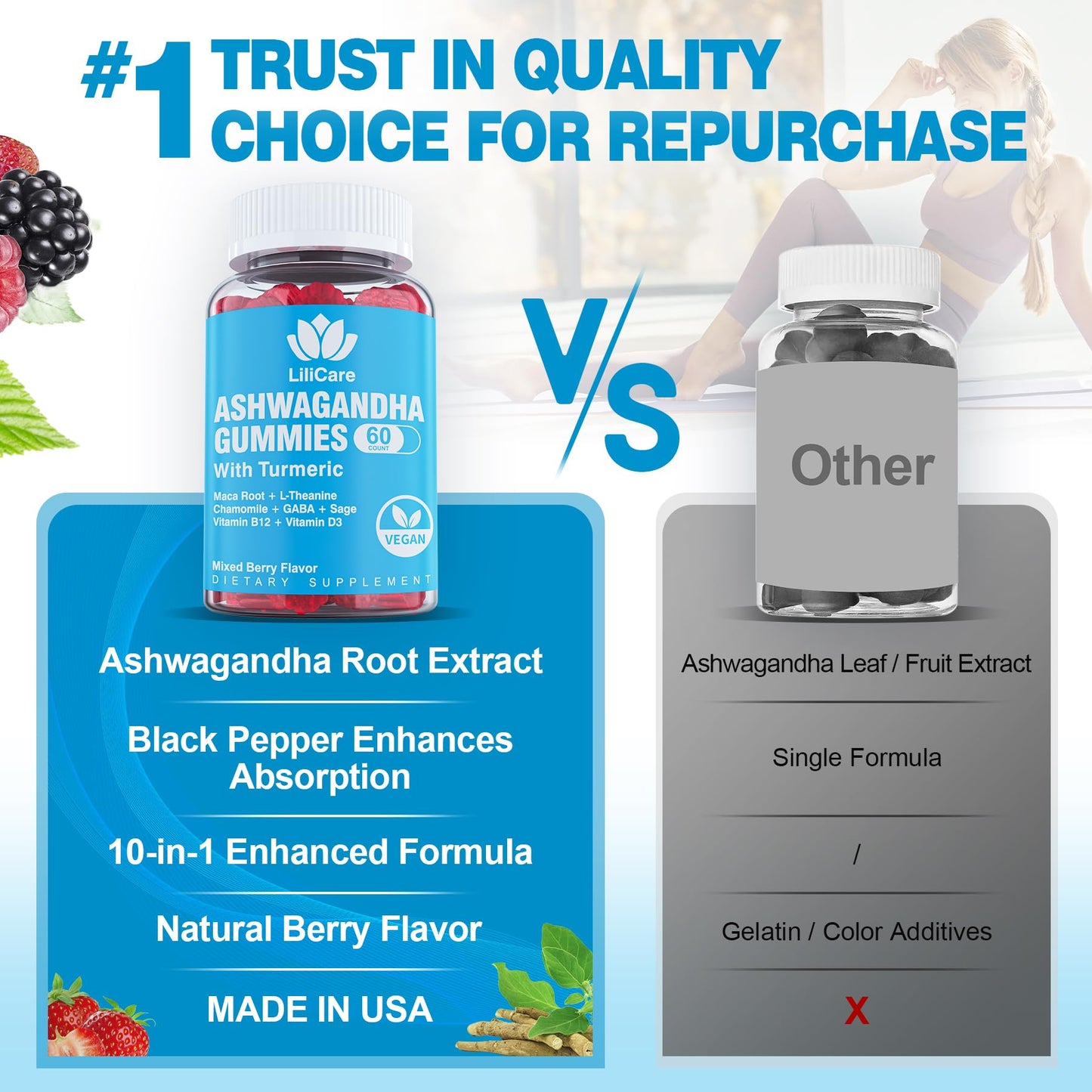 EnvyDeal 2 Pack Ashwagandha Gummies for Immune Support, 2000mg Organic Ashwa EnvyDealBuy Supplements Australia