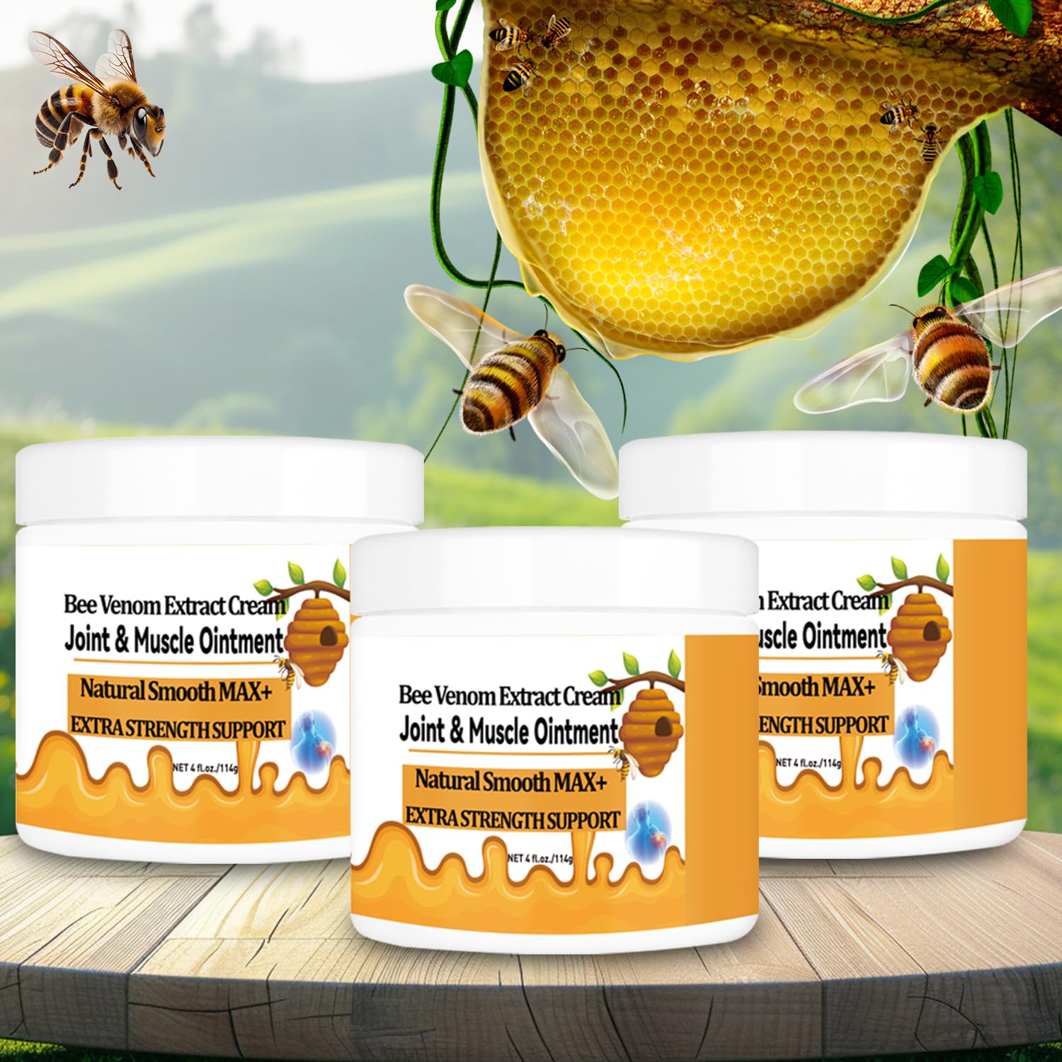 WONDROUSZ Bee Venom Joint Cream, Extra Strength Muscle & Bone Soothing Ointment, for Shoulder, Back, Neck, Hands, Feet, Leg, Knees, Ankle, Arthritis, Meniscus, for Adults, Seniors WONDROUSZBuy Supplements Australia