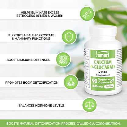 Supersmart - Calcium D-Glucarate 1500 mg Per Day - Antioxidant & Detox Supplement SupersmartBuy Supplements Australia