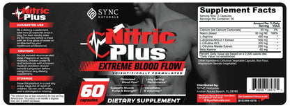 SYNC Naturals Nitric Plus- 800mg L Arginine- 400mg L Citrulline- Extra Strength Nitric SYNC NaturalsBuy Supplements Australia