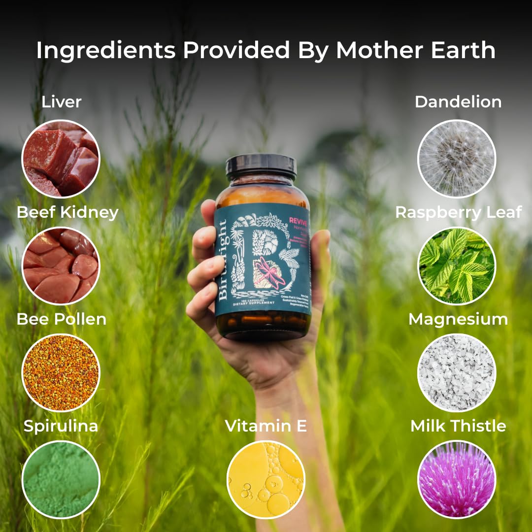 Birthright Female Hormone Support for, Energy, Fertility, Menstrual Cycle, Ovulation, Pregnancy and Menopause… All Natural, Animal Based, Liver, Kidney, Magnesium, Red Raspberry, Herbal Blend Revive BirthrightBuy Supplements Australia
