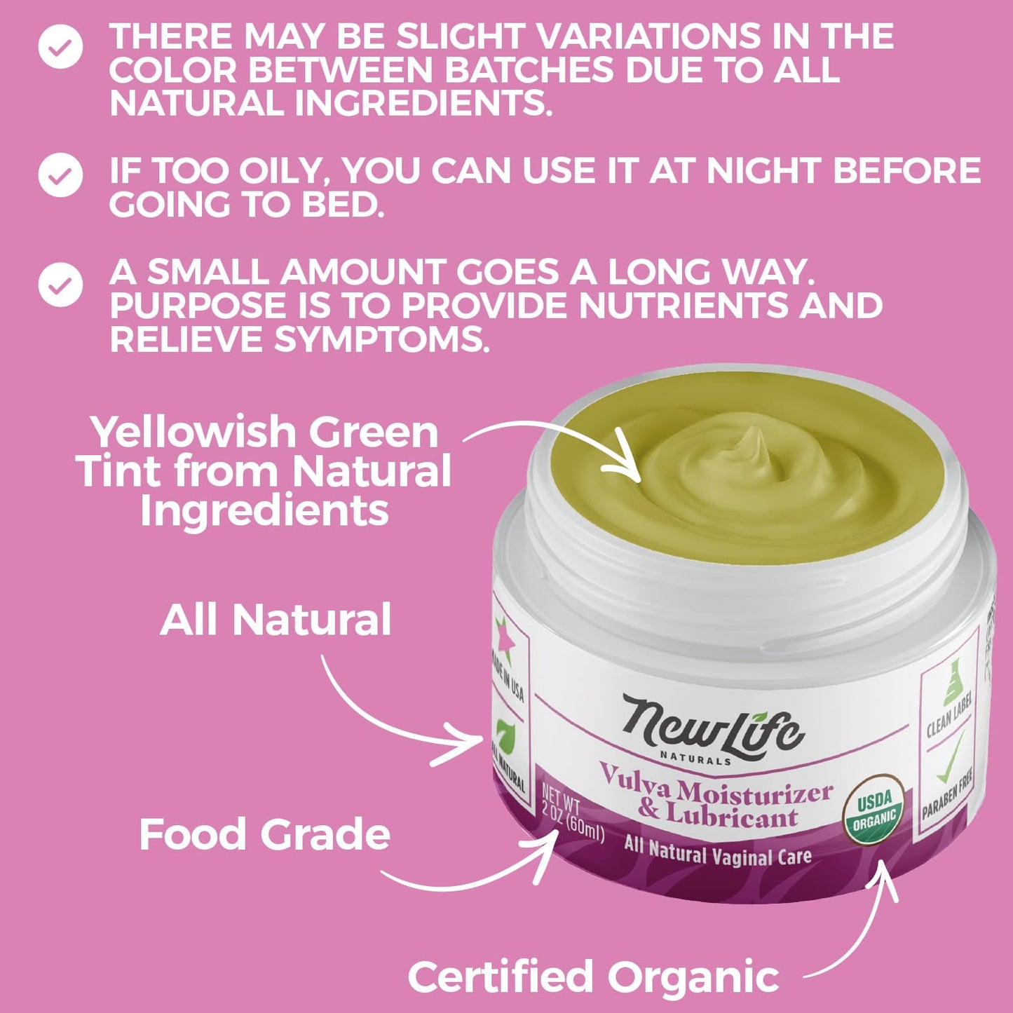 NewLife Naturals Organic Vulva Cream - Vaginal Moisturizer - Intimate Feminine Care NewLife NaturalsBuy Supplements Australia