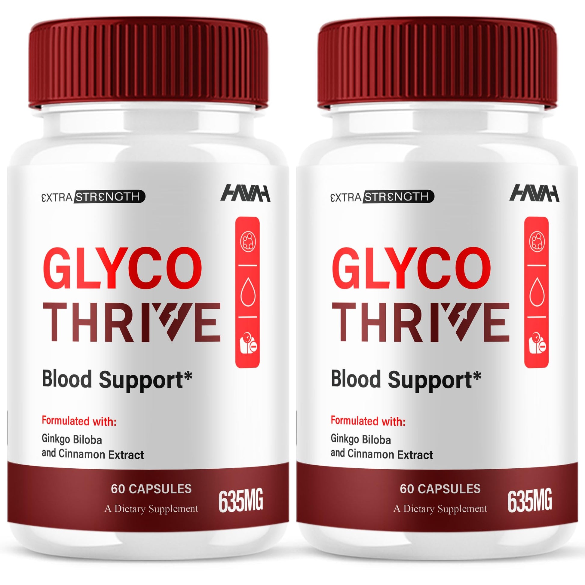 (2 Pack) Glyco Thrive Blood Support GlycoThrive Maximum Strength Capsules, Glyco Thrive Advanced Daily Multivitamin Health and Wellness Supplement, GlycoThrive Health Support Pills (120 Capsules) HavahBuy Supplements Australia