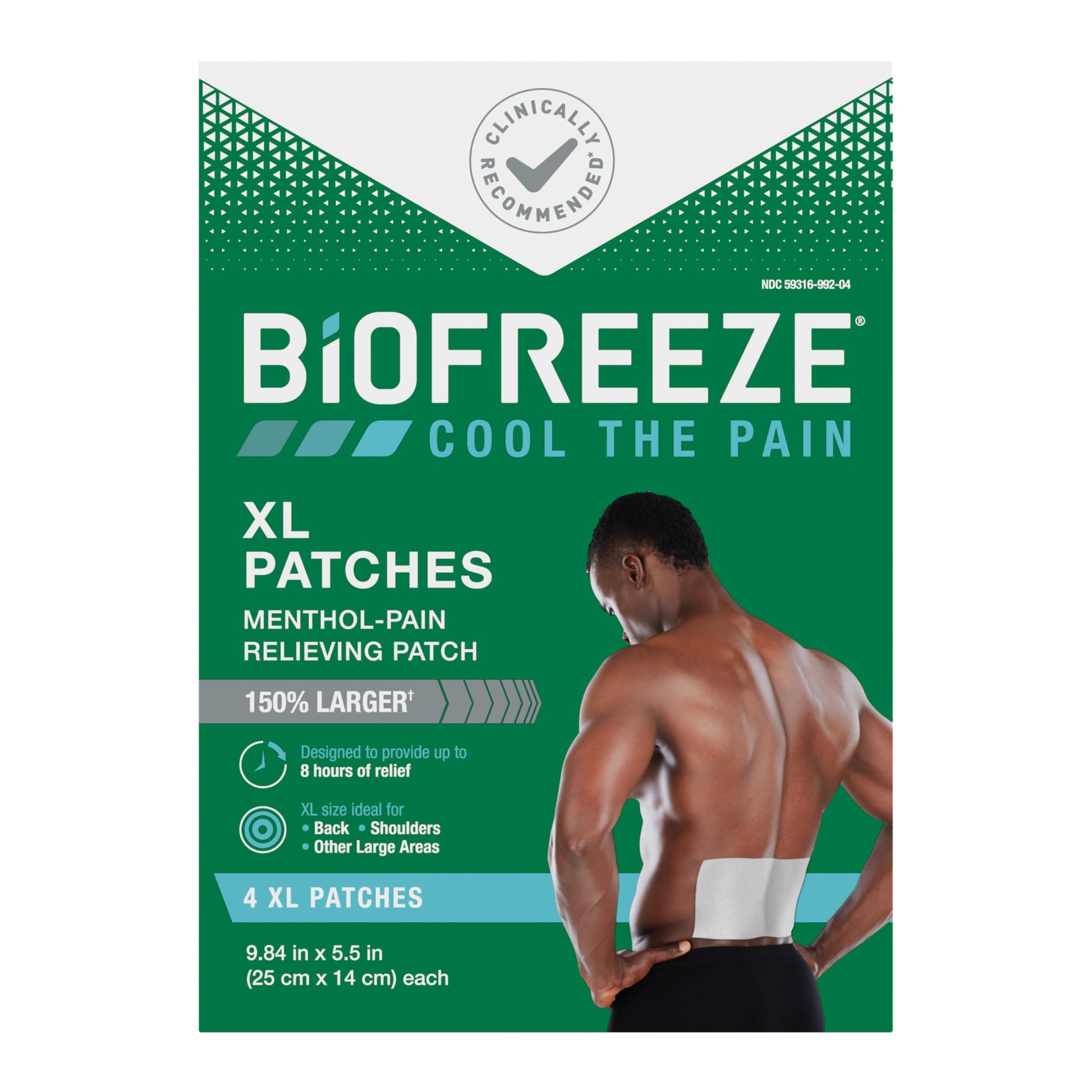 Biofreeze XL Pain Relief Patches, Menthol Pain Patches for Lower Back, Neck, Knee, & Shoulder, Comfortable & Flexible Fabric Stays in Place, 4 ct BiofreezeBuy Supplements Australia