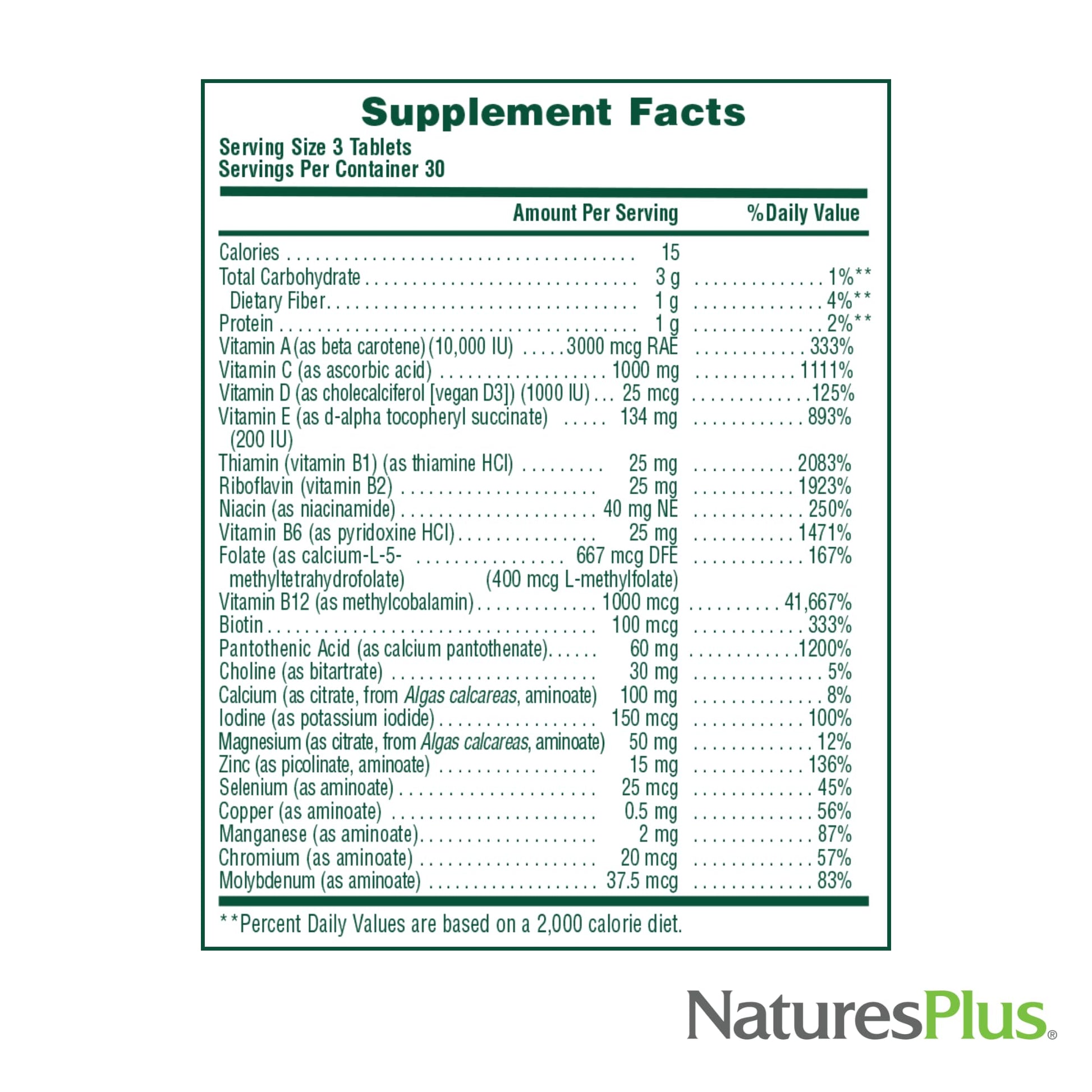 NaturesPlus Source of Life No Iron - 90 Tablets - Multivitamin & Mineral Supplement with Vitamin D3 - Supports Natural Energy & Well-Being - Gluten Free, Vegetarian - 30 Servings NaturesPlusBuy Supplements Australia