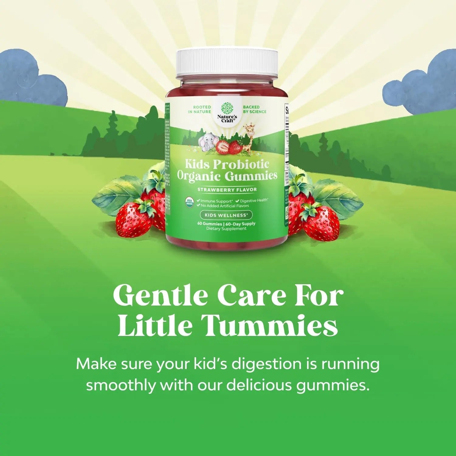 Natures Craft USDA Organic Probiotic Gummies for Kids - Vegan Non-GMO Kids Probiotic Gummy Vitamin for Immunity and Digestive Health Natures CraftBuy Supplements Australia