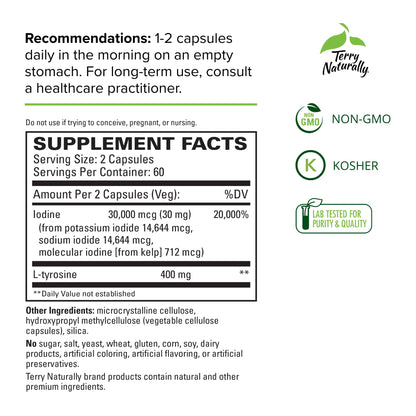 Terry Naturally Thyroid Care - 120 Capsules - Complete Metabolic Function - with Iodine Terry NaturallyBuy Supplements Australia