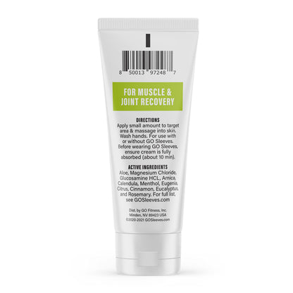 Go Sleeves Sports Recovery Cream - Concentrated Muscle and Joint Recovery Lotion – Magnesium Chloride Cream with Arnica for Muscle Pain and Stiffness from Running, Exercise, Backache – 2 Ounces GO SLEEVESBuy Supplements Australia
