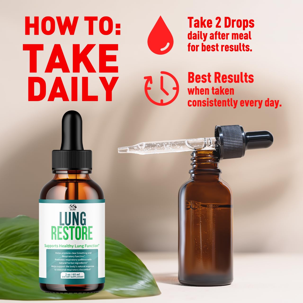 (2 Pack) Lung Restore Drops, Official LungRestore Liquid Supplement Drops with All Natural Ingredients, Lung Restore Advanced Lungs Wellness Support with Premium Vitamins for Women & Men (60 Servings) MJOBuy Supplements Australia