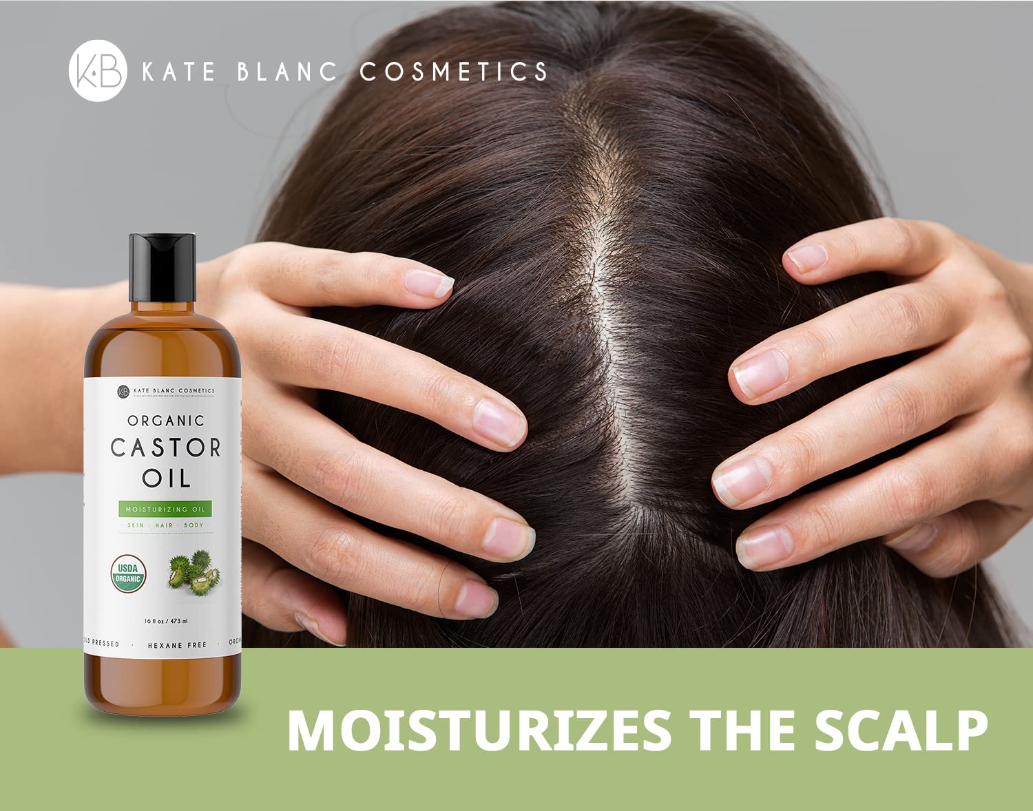 Kate Blanc Cosmetics Castor Oil 16oz - USDA Certified Organic. Cold-Pressed, 100% Pure Kate Blanc CosmeticsBuy Supplements Australia