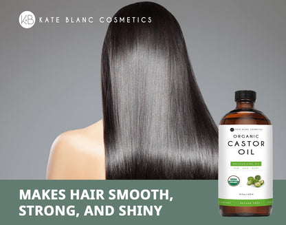 Kate Blanc Cosmetics Castor Oil Organic for Hair Growth & Body (16oz). 100% Pure Cold-Pressed Kate Blanc CosmeticsBuy Supplements Australia