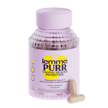 Lemme Purr Vaginal Probiotics for Women - Promotes pH Balance, Healthy Vaginal Odor & Urinary Tract Health w/Lactobacillus Blend, Clinically Tested Strains, Pineapple & Vitamin C - 60 Veggie Capsules LemmeBuy Supplements Australia