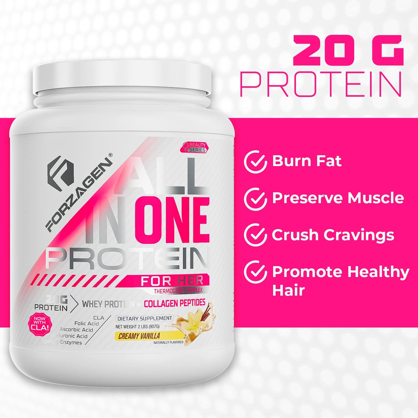 Forzagen All in One Protein for Her, Protein Powder for Women with Collagen Peptides ForzagenBuy Supplements Australia