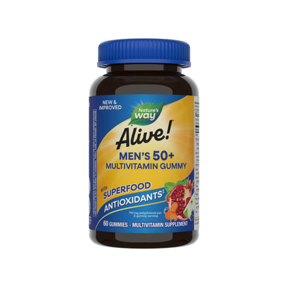 Nature's Way Alive! Men’s 50+ Daily Gummy Multivitamins, Supports Healthy Brain, Eyes, Heart*, B-Vitamins Nature's WayBuy Supplements Australia
