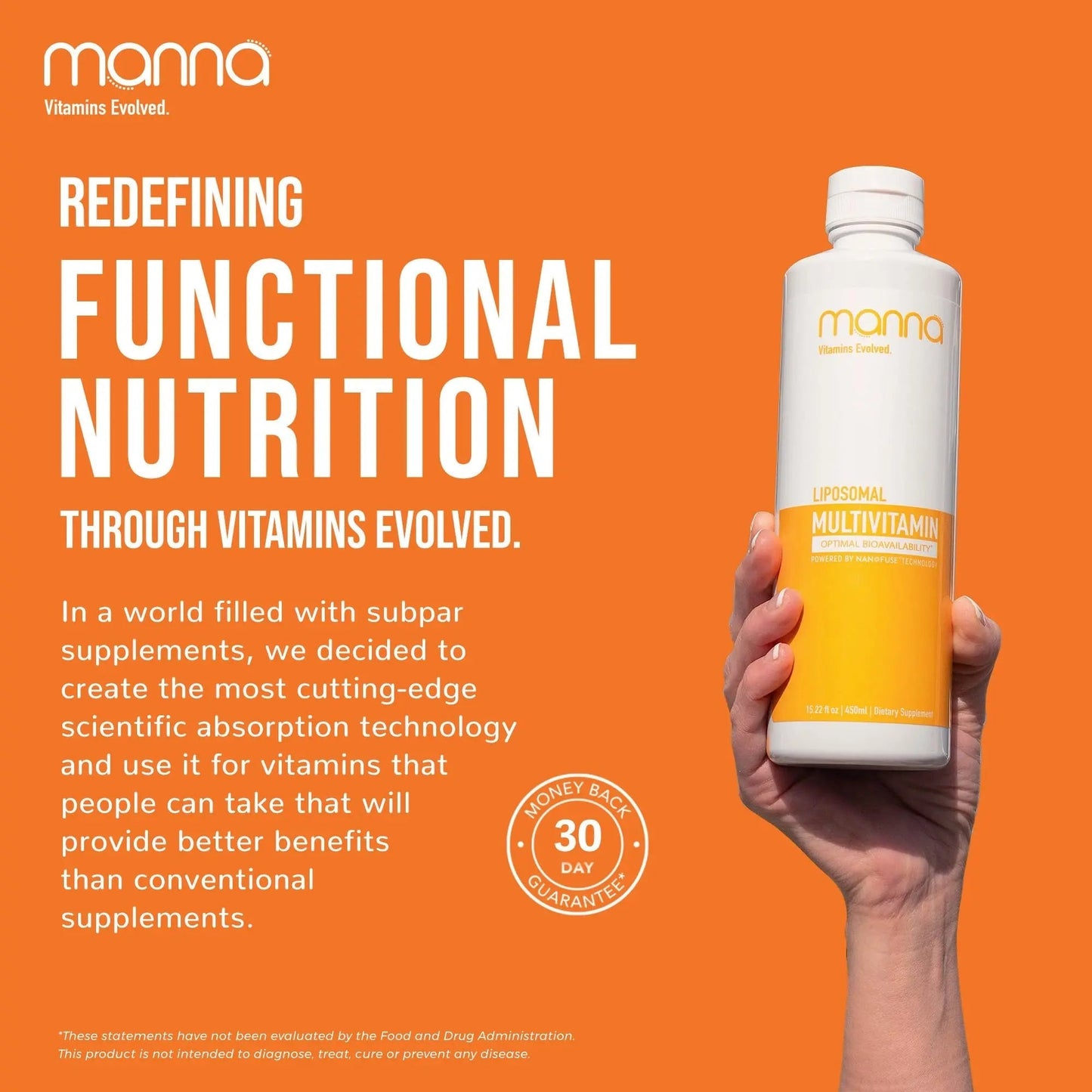 Manna Vitamins Evolved Liposomal Multivitamin - Daily Multivitamin Provides 20 Vitamins and Minerals - Multivitamins for Men and Women Manna Vitamins Evolved