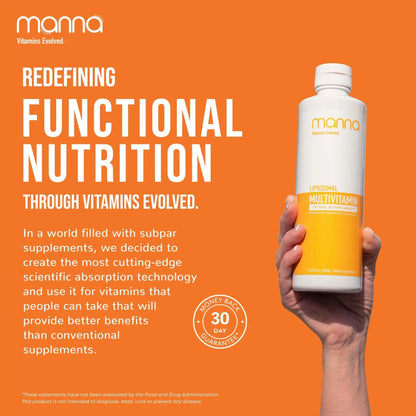 Manna Vitamins Evolved Liposomal Multivitamin - Daily Multivitamin Provides 20 Vitamins and Minerals - Multivitamins for Men and Women Manna Vitamins Evolved