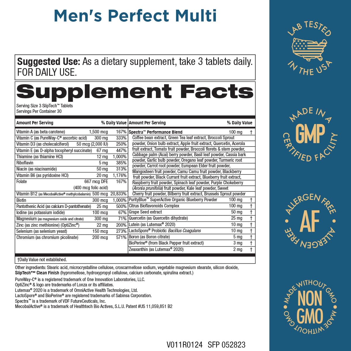 Purity Products Men's Perfect Multi from Vitamins, Minerals and Phytonutrients - Promotes Energy, Vitality and Stamina - Easy to Swallow - 90 Tablets Purity ProductsBuy Supplements Australia