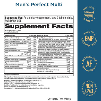 Purity Products Men's Perfect Multi from Vitamins, Minerals and Phytonutrients - Promotes Energy, Vitality and Stamina - Easy to Swallow - 90 Tablets Purity ProductsBuy Supplements Australia