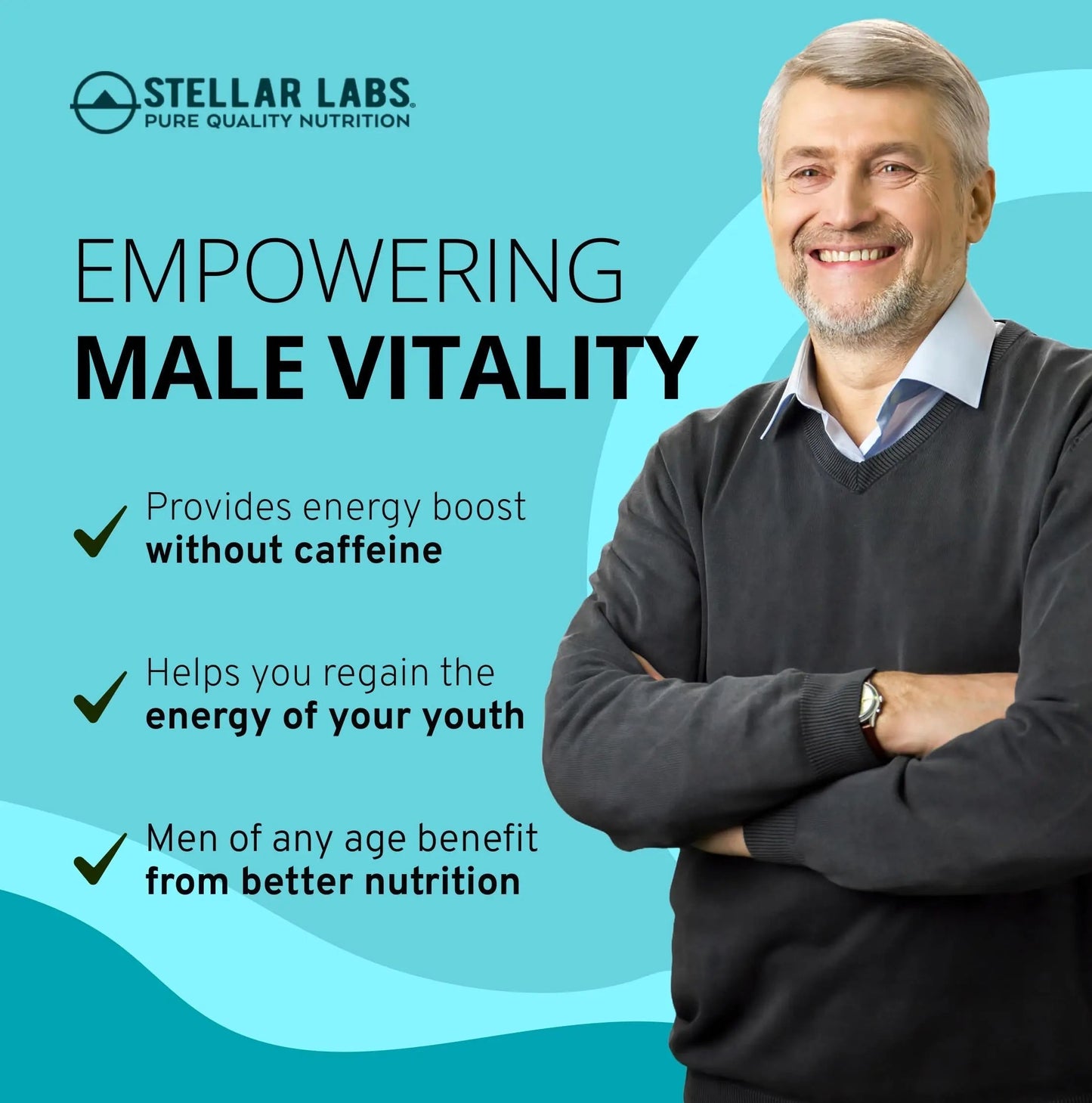 Stellar Labs Men's Low FODMAP Vegan Daily Multivitamin, No Iron | Easy On Sensitive Stomachs, Easy to Swallow Vitamins | Stellar LabsBuy Supplements Australia