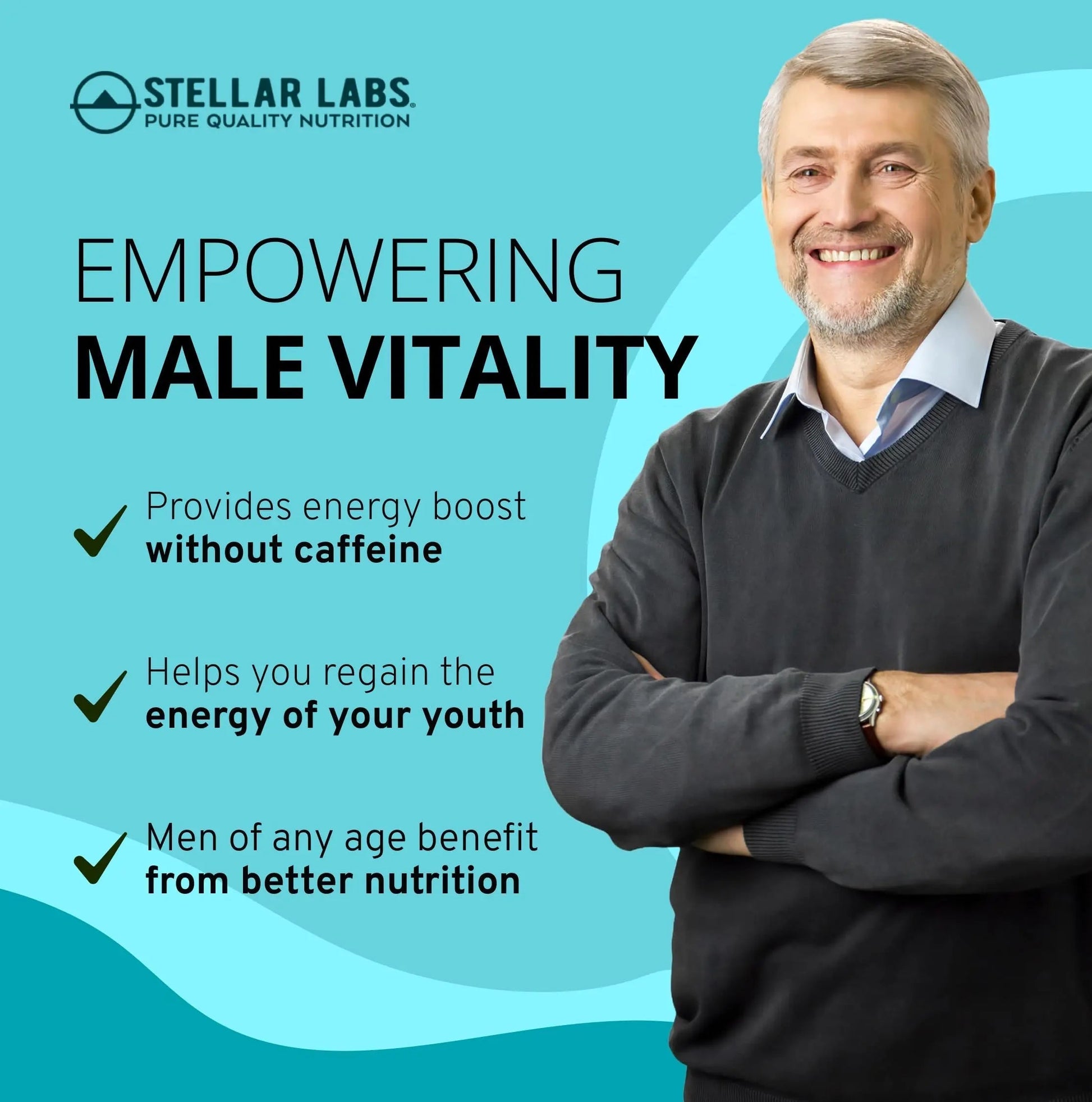 Stellar Labs Men's Low FODMAP Vegan Daily Multivitamin, No Iron | Easy On Sensitive Stomachs, Easy to Swallow Vitamins | Stellar LabsBuy Supplements Australia