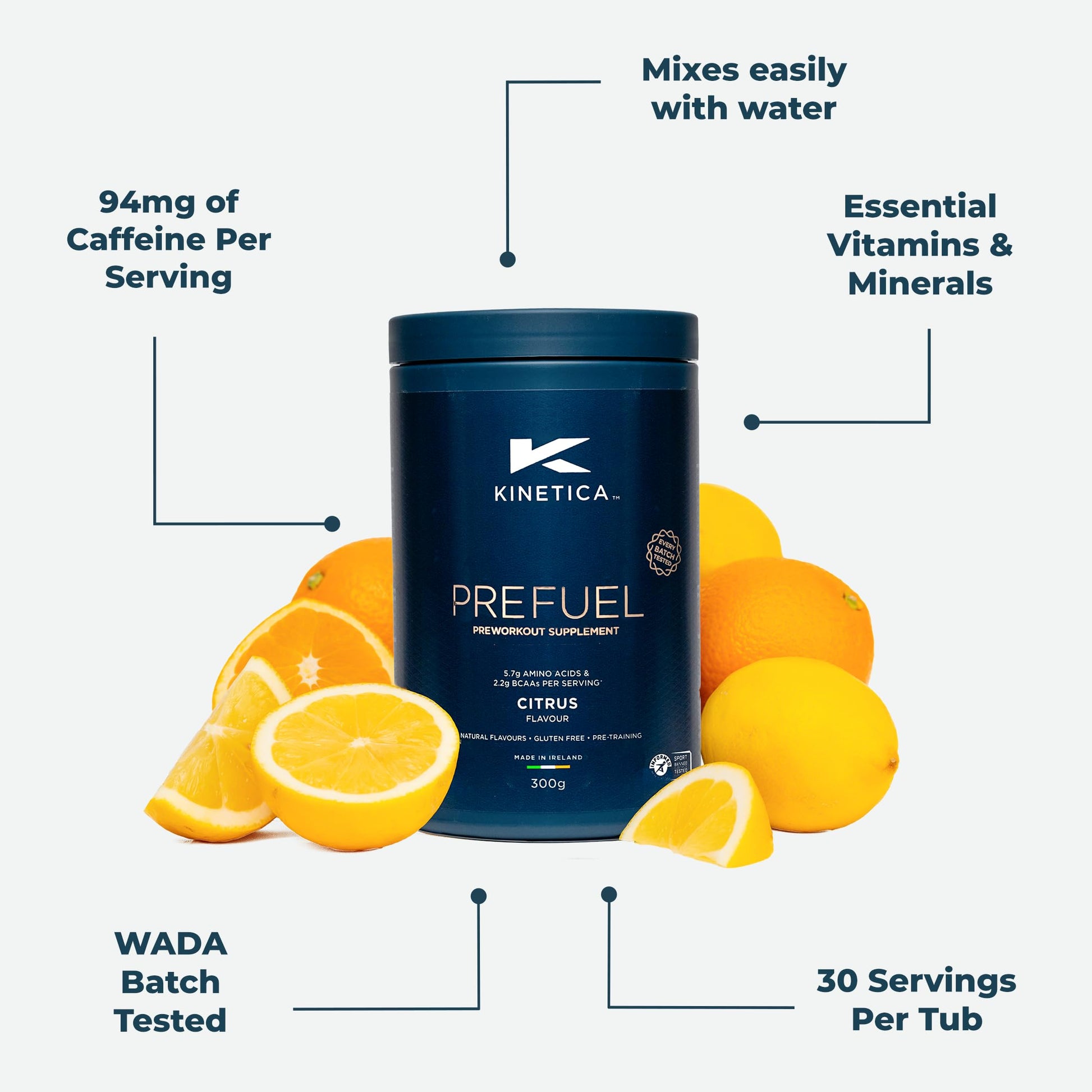 Kinetica PreFuel, Pre Workout, 5.7g Amino Acids & 2.2g BCAA's per Serving, 30 Servings KineticaBuy Supplements Australia