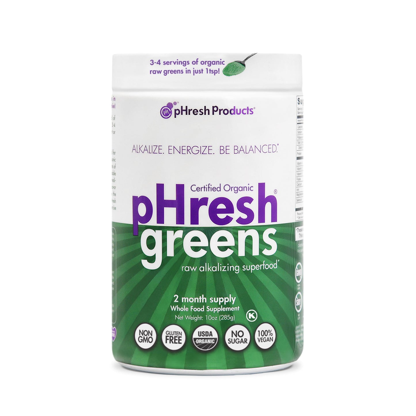 pHresh - Greens Raw Alkalizing Superfood Greens Powder - 2 Month Supply - Vegan, Kosher, Gluten Free - Natural Enzymes, Nutrients - Approved for Intermittent Fasting - 10 oz Phresh ProductsBuy Supplements Australia