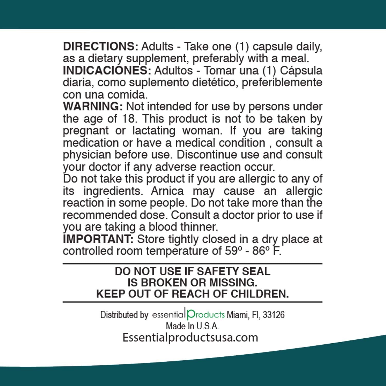 ELP ESSENTIAL Arnica Montana Capsules 100 Capsules ELP ESSENTIALBuy Supplements Australia