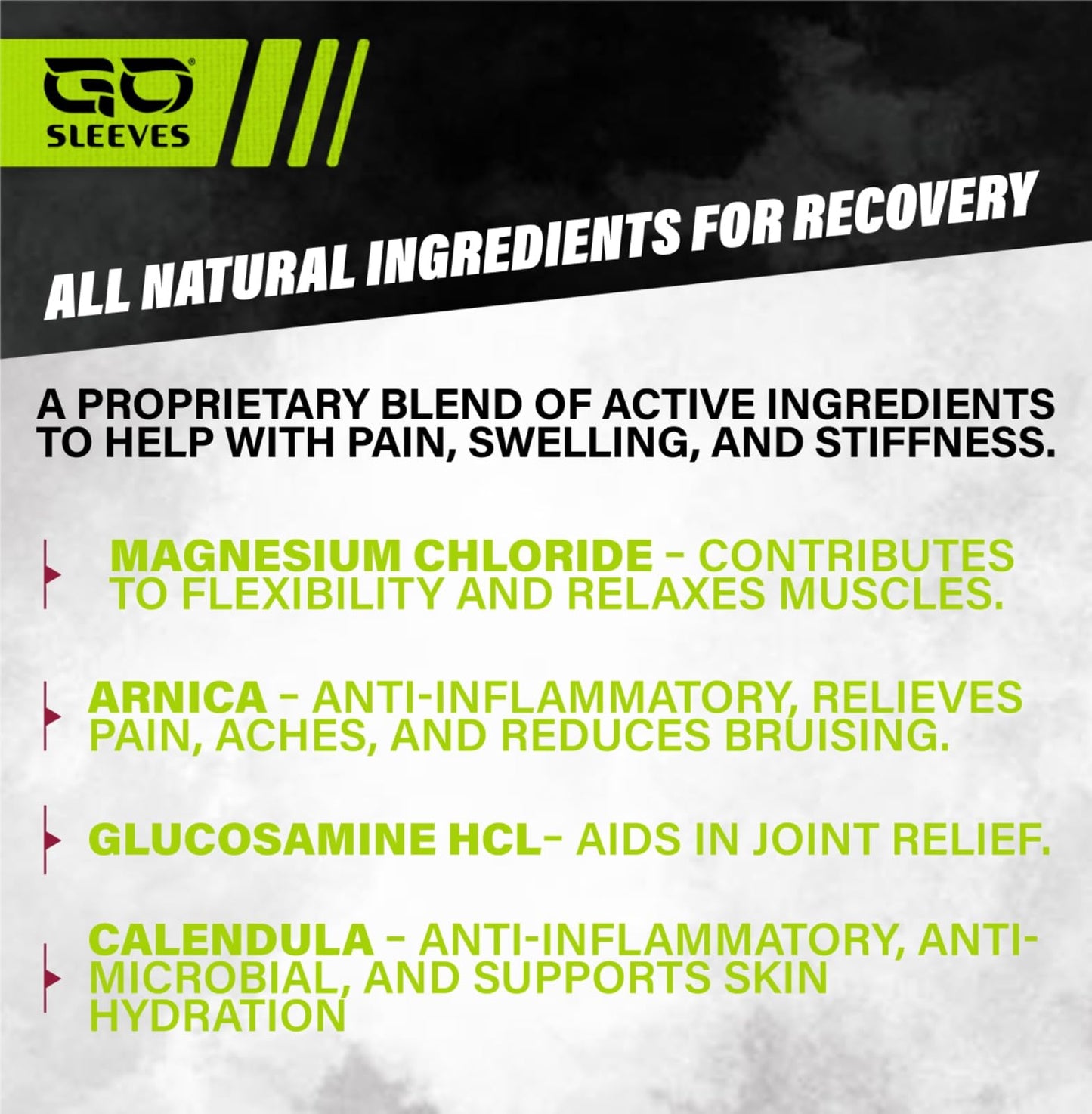 Go Sleeves Sports Recovery Cream - Concentrated Muscle and Joint Recovery Lotion – Magnesium Chloride Cream with Arnica for Muscle Pain and Stiffness from Running, Exercise, Backache – 2 Ounces GO SLEEVESBuy Supplements Australia