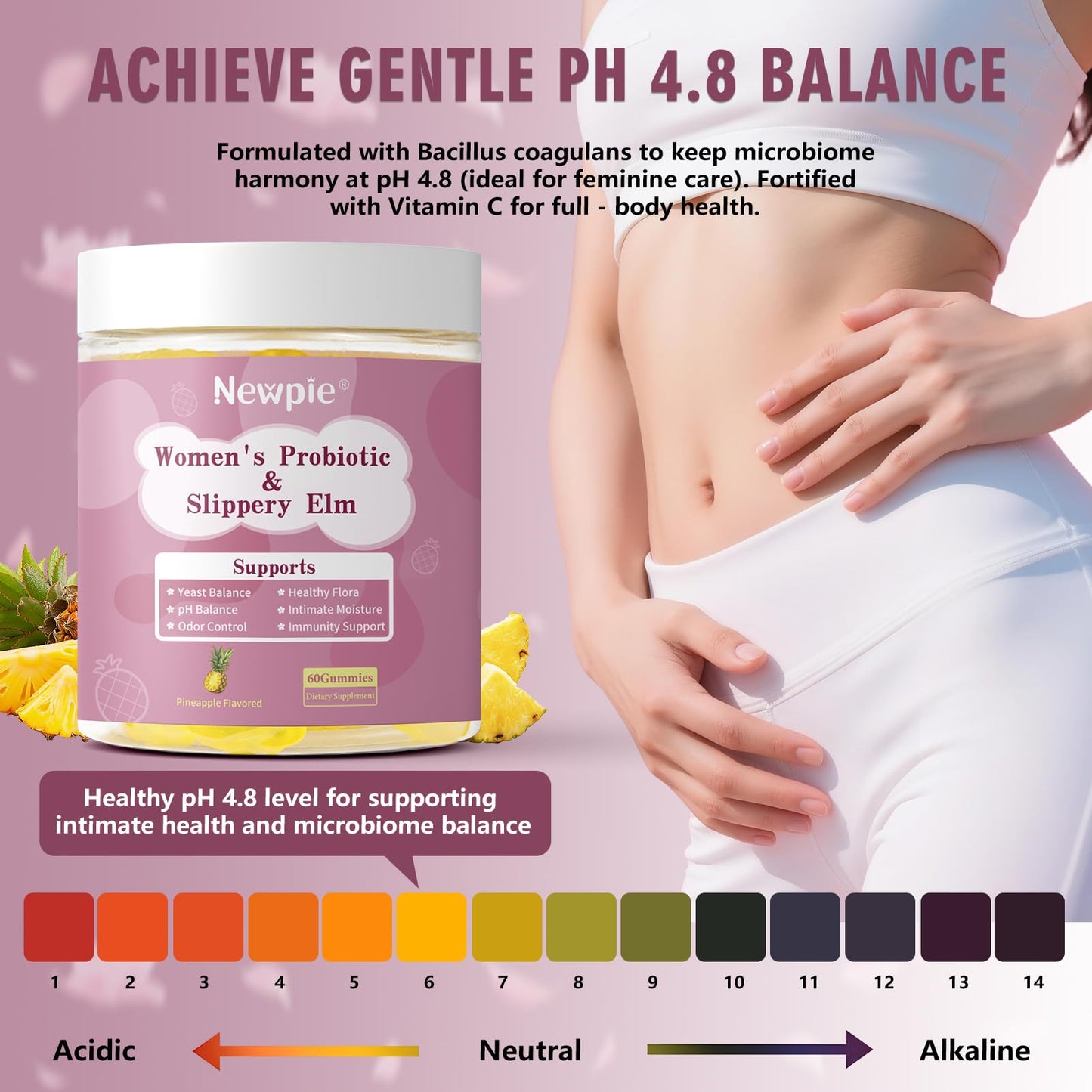 Blltzzz Her Juicy Women's Probiotic Gummies | Pineapple Flavor | Contains Slippery Elm and Probiotic Blend to Support Women's Intimate pH Balance, Gut Wellness and Overall Well-Being | 60 Gummies (2) BlltzzzBuy Supplements Australia