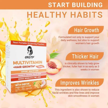Liquid Multivitamin + Hair Growth | Biotin 10000mcg | Support Healthy Skin,Promote Thicker,Fuller Hair,Reduce Wrinkles & Fine Lines | 15.22 Fl Oz GRGTPBuy Supplements Australia