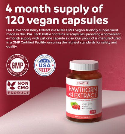 Hawthorn Berry Capsules - 4 Month Supply Digestion & Heart Health Supplement Healths HarmonyBuy Supplements Australia