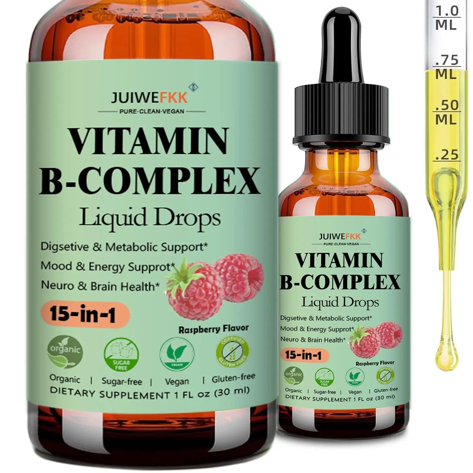 Vitamin B Complex Liquid Drops for Women Men & Kids, 15-in-1 VIT B Complex with Vitamin C B12 B6 B1 Niacin Folate Magnesium JUIWEFKKBuy Supplements Australia