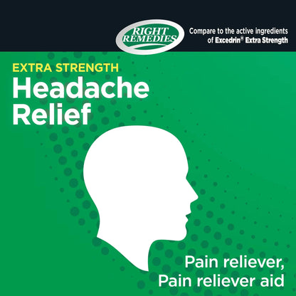 RIGHT REMEDIES Extra Strength Headache Relief with Acetaminophen, Aspirin (NSAID) & Caffeine, (300 caplets), Back & Body Pain Relief, Compare to The Active Ingredients in Excedrin® Extra Strength RIGHT REMEDIESBuy Supplements Australia