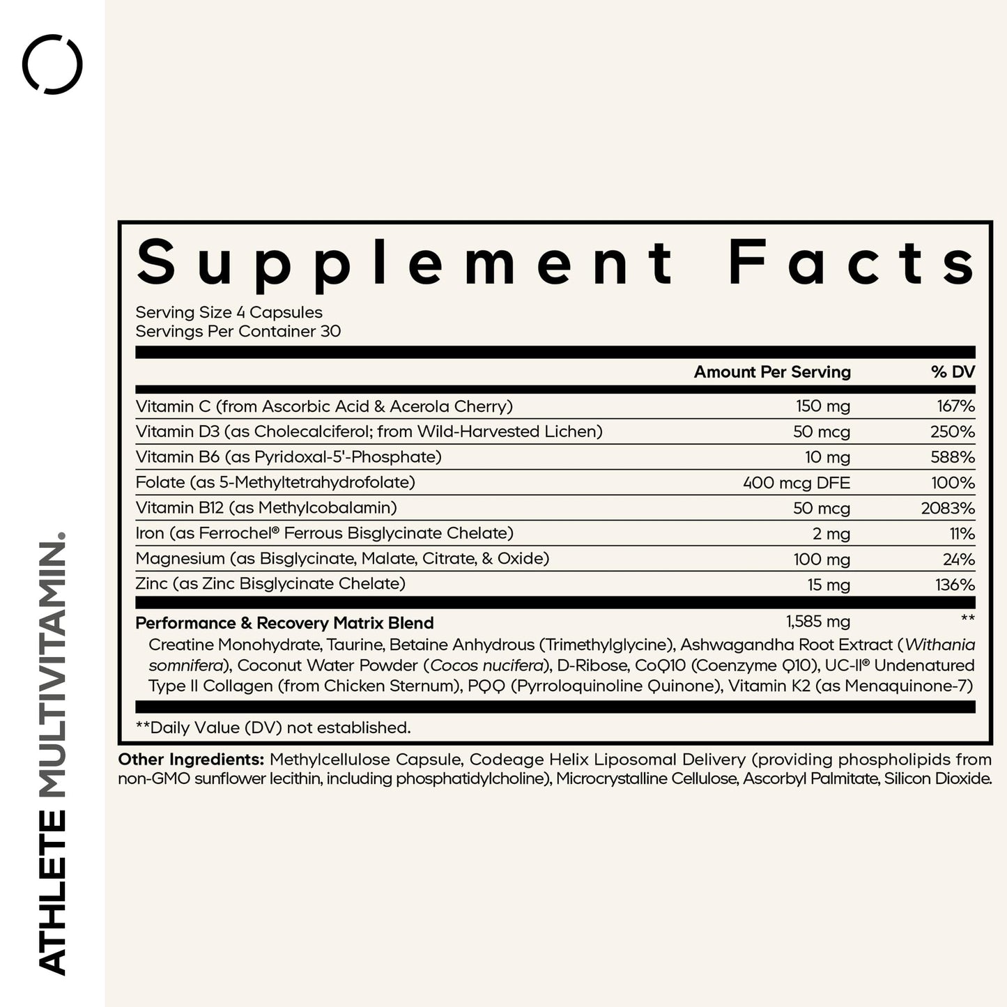 Codeage Athlete Multivitamin Platinum – Sports Supplement with Vitamins & Minerals, Folate, Iron & Magnesium, Creatine, Taurine, Electrolytes, CoQ10, PQQ, UC-II Collagen – Non-GMO – 120 Capsules CodeageBuy Supplements Australia