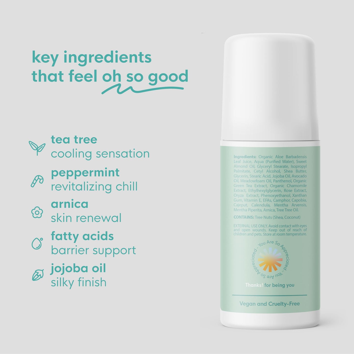 Thanks! Naturals Muscle Freeze Roll On, Tea Tree Tingle, Vegan, Cold Pressed Formula with Shea Butter, Eucalyptus & Peppermint, Use on Neck, Knees & Joints, Post Workout Essential, 3 FL OZ Thanks! NaturalsBuy Supplements Australia