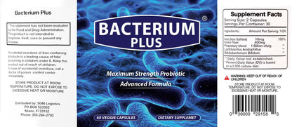 Bacterium Plus - Maximum Strength Probiotics - Probiotic Blend to Improve Instestinal Health, 100% Natural Digestive Supplement - 60 Capsules BACTERIUM PLUSBuy Supplements Australia