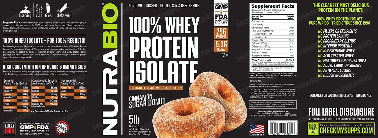 NutraBio Whey Protein Isolate Supplement – 25g of Protein Per Scoop with Complete NutraBioBuy Supplements Australia
